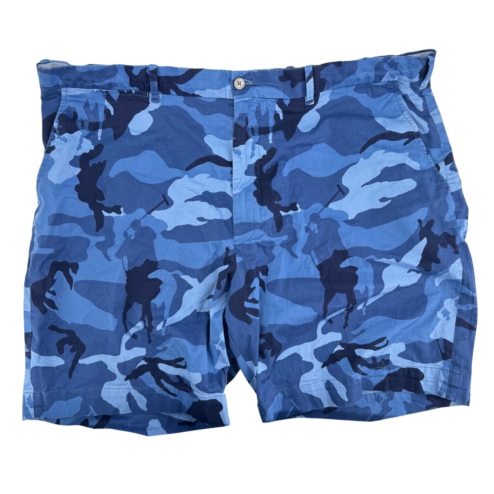 Polo Golf Ralph Lauren Mens 42 Blue Camo Polo Player Classic Fit Shorts